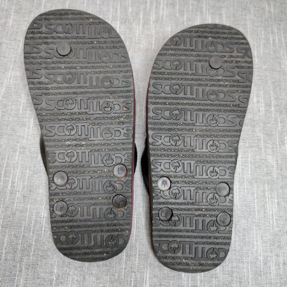 Scott Hawaii Flip Flops Thong Sandals Size 7/8 Blacck Red - Picture 4 of 6